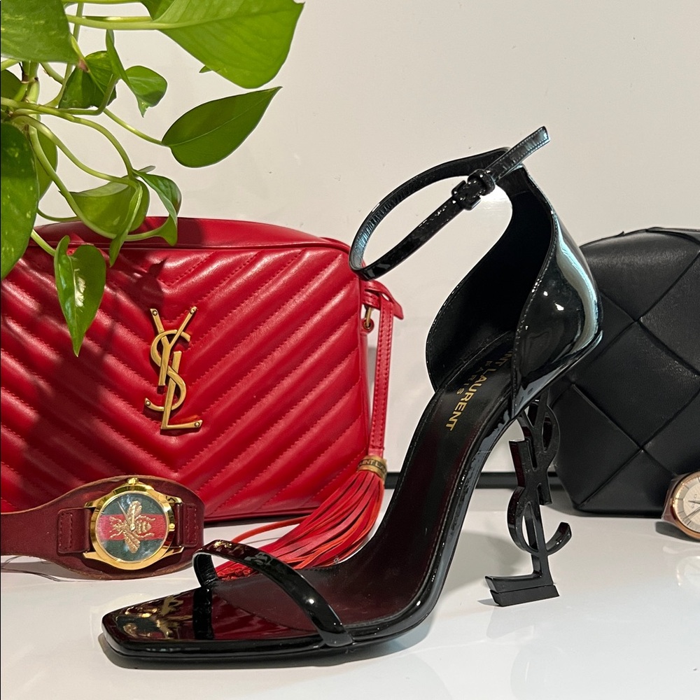 Saint Laurent Opyum Patent Leather Sandals – Black (Size 38+)